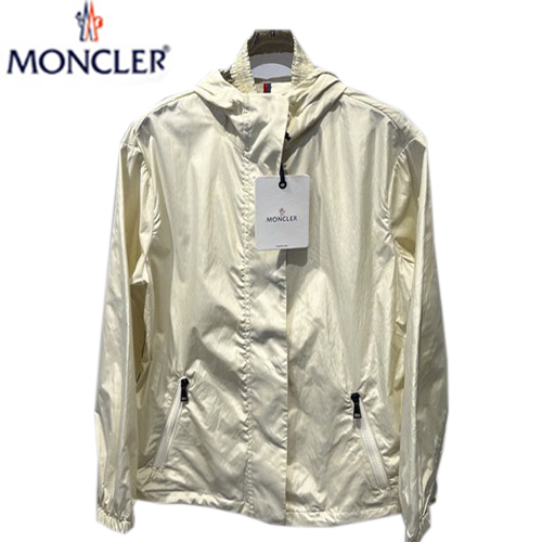 MONCL**-03295 몽클레어 오프화이트 나일론 바람막이 후드 재킷 여성용
