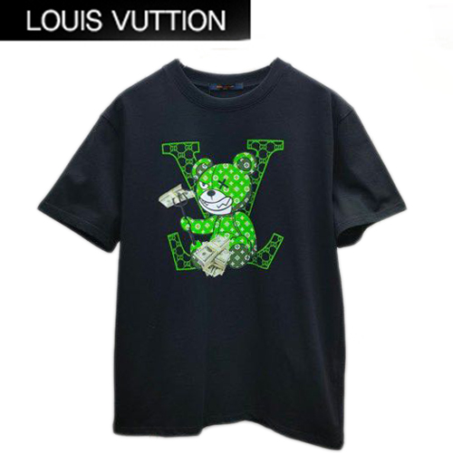 LOUIS VUITTON-07065 루이비통 블랙 프린트 장식 티셔츠 남성용