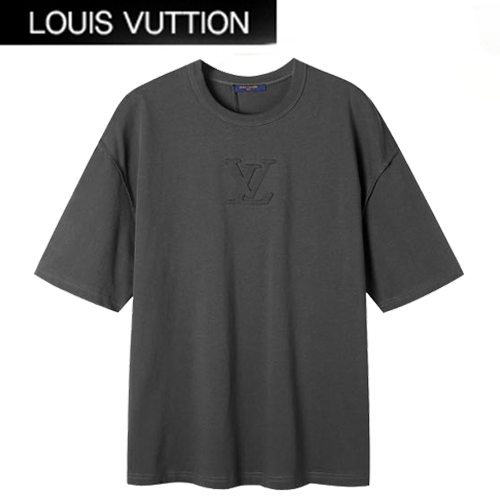 LOUIS VUITTON-07284 루이비통 다크 그레이 프린트 장식 티셔츠 남성용