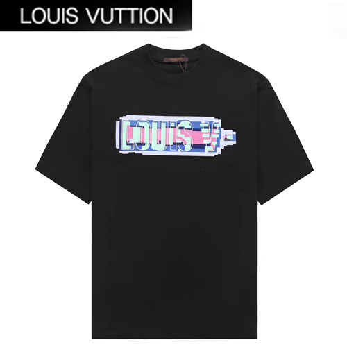 LOUIS VUITTON-05315 루이비통 블랙 프린트 장식 티셔츠 남여공용