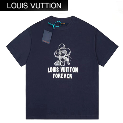 LOUIS VUITTON-05234 루이비통 네이비 프린트 장식 티셔츠 남여공용