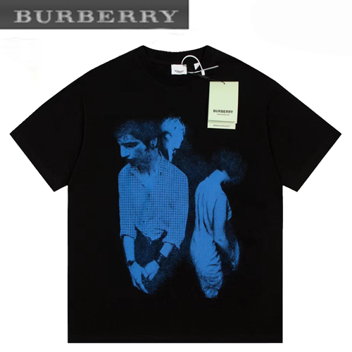 BURBERRY-06055 버버리 블랙 프린트 장식 티셔츠 남여공용