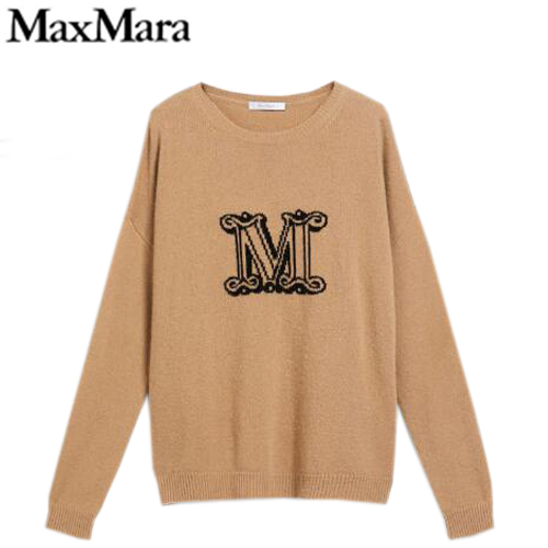 MAX MARA-136608 막스마라 카멜 캐시미어 모노그램 디테일 스웨터