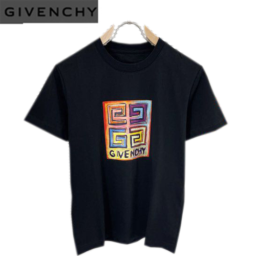 GIVENCHY-07265 지방시 블랙 프린트 장식 티셔츠 남여공용