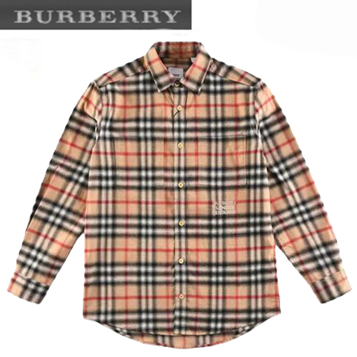 BURBERRY-08176 버버리 베이지 울 체크 무늬 셔츠 남여공용