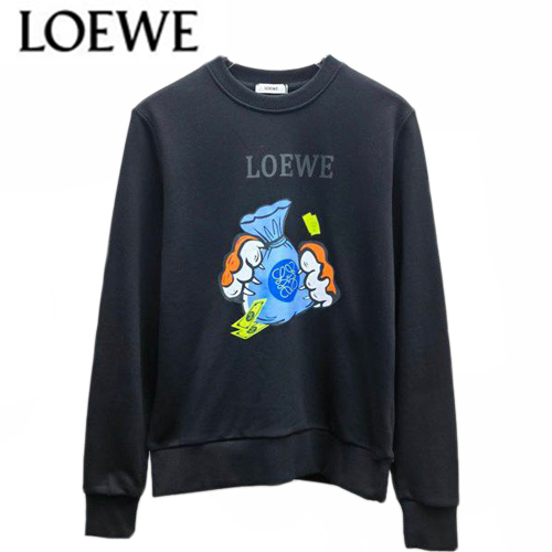 LOEWE-08186 로에베 블랙 프린트 장식 스웨트셔츠 남성용