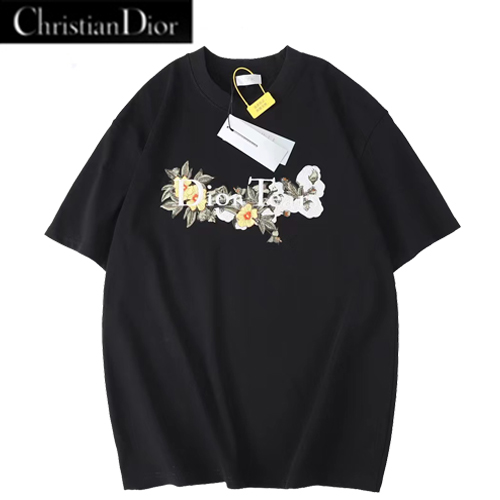 DIOR-03236 디올 블랙 Dior Tears 아플리케 장식 티셔츠 남여공용