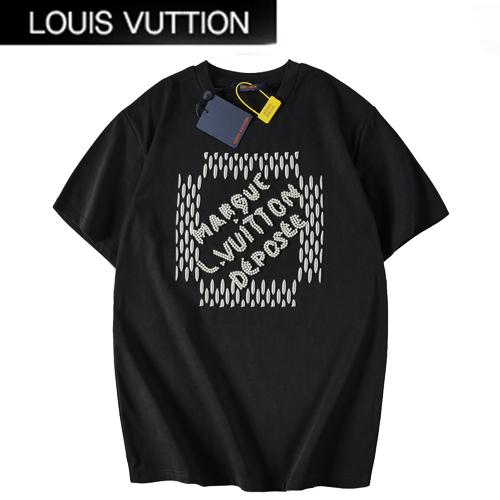 LOUIS VUITTON-04176 루이비통 블랙 펄 장식 티셔츠 남여공용