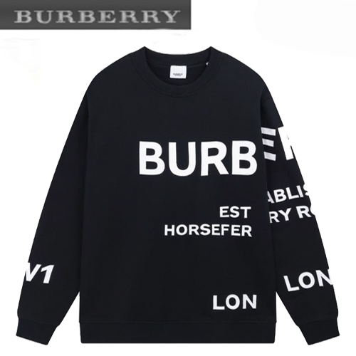 BURBERRY-09176 버버리 블랙 프린트 장식 스웨트셔츠 남여공용