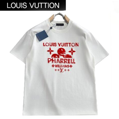 LOUIS VUITTON-04126 루이비통 화이트 아플리케 장식 티셔츠 남성용