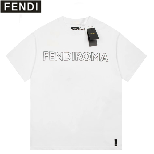 FENDI-05286 펜디 화이트 FENDIROMA 프린트 장식 티셔츠 남여공용