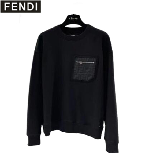 FENDI-03106 펜디 블랙 FF 포켓 장식 스웨트셔츠 남성용