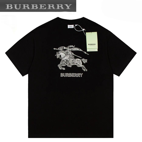 BURBERRY-06216 버버리 블랙 아플리케 장식 티셔츠 남여공용