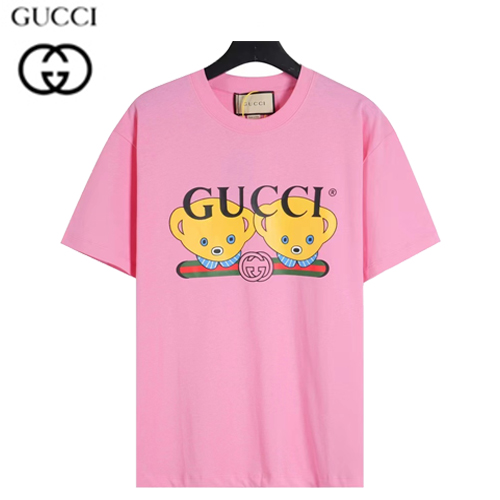 GUCCI-07295 구찌 핑크 프린트 장식 티셔츠 남여공용