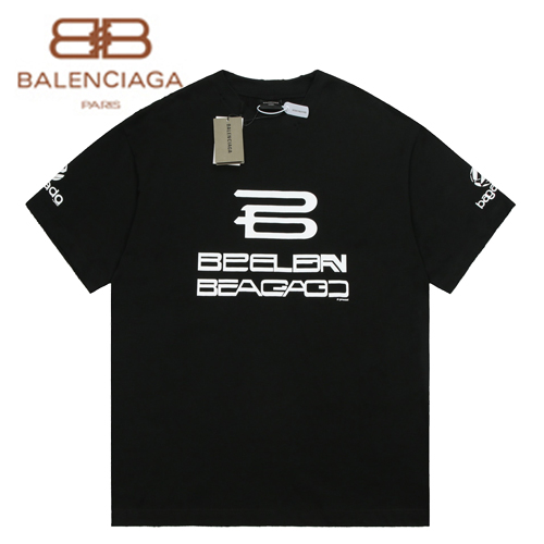 BALENCIAGA-03136 발렌시아가 블랙 프린트 장식 티셔츠 남여공용