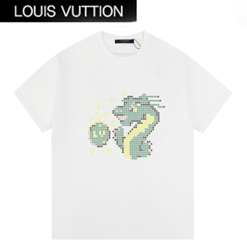 LOUIS VUITTON-03096 루이비통 화이트 프린트 장식 티셔츠 남성용