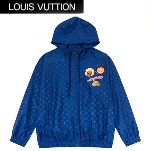 LOUIS VUITTON-09095 루이비통 블루 모노그램 바람막이 후드 재킷 남성용