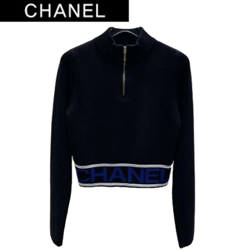 CHANEL-01216 샤넬 블랙 니트 코튼 스웨터 여성용