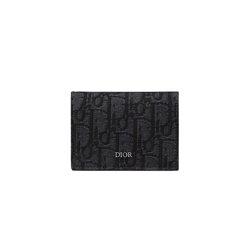 [스페셜오더]DIOR-2ESCH136 디올 블랙 Dior Oblique 비즈니스 카드 홀더