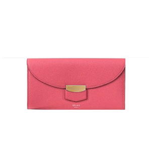 CELINE-107853 셀린느 다크 핑크 카프스킨 멀티펑션 트로터 라지 플랩 장지갑 