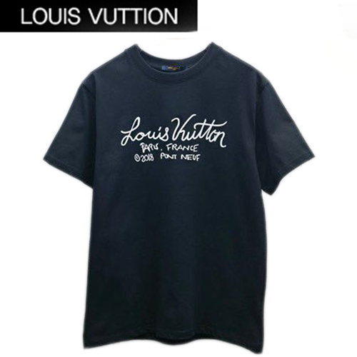 LOUIS VUITTON-07046 루이비통 블랙 프린트 장식 티셔츠 남성용