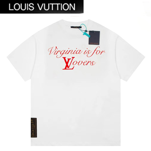 LOUIS VUITTON-05236 루이비통 화이트/레드 프린트 장식 티셔츠 남여공용