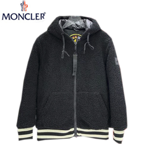 MONCLER-09165 몽클레어 블랙 시어링 패딩 후드 재킷 남여공용