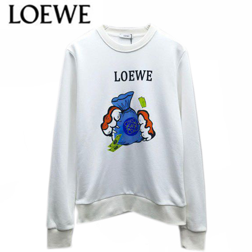 LOEWE-08187 로에베 화이트 프린트 장식 스웨트셔츠 남성용