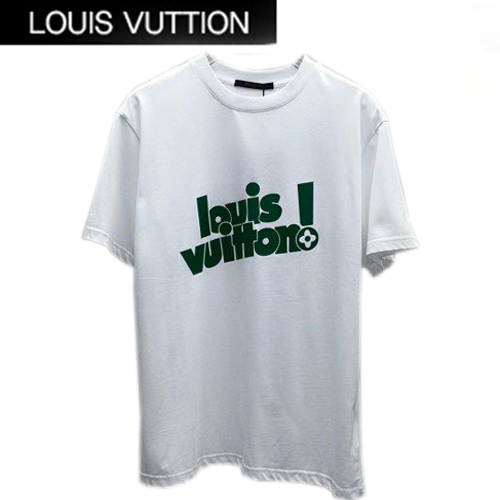 LOUIS VUITT**-05027 루이비통 화이트 프린트 장식 티셔츠 남성용