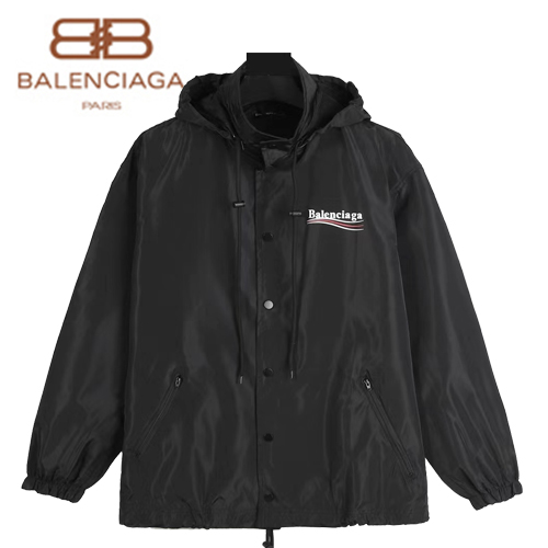BALENCIAGA-08146 발렌시아가 블랙 프린트 장식 바람막이 후드 재킷 남여공용