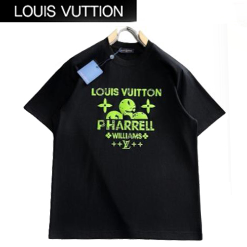 LOUIS VUITTON-04127 루이비통 블랙 아플리케 장식 티셔츠 남성용