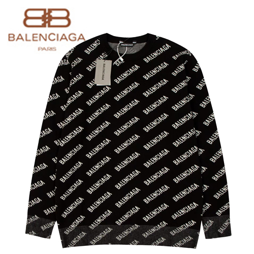BALENCIAGA-08247 발렌시아가 블랙 니트 코튼 스웨터 남여공용