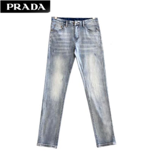 PRADA-03287 프라다 라이트 블루 트라이앵글 로고 청바지 남성용