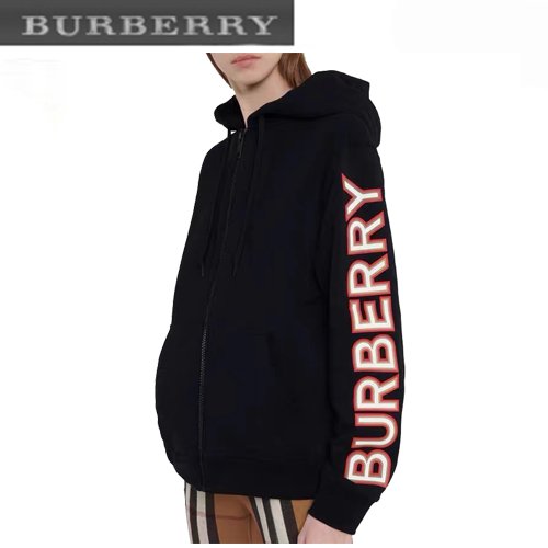 BURBERRY-08107 버버리 블랙 BURBERRY 프린트 장식 후드 재킷 남여공용