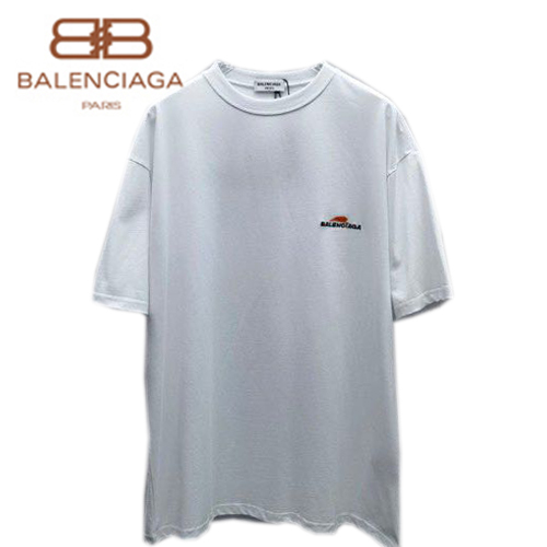 BALENCIAGA-06227 발렌시아가 화이트 BALENCIAGA 아플리케 장식 티셔츠 남여공용