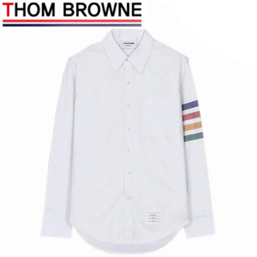 THOM BROWNE-08036 톰 브라운 화이트 스트라이프 장식 셔츠 남여공용