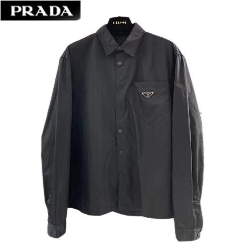 [스페셜오더]PRADA-02137 프라다 블랙 트라이앵글 로고 셔차 남성용