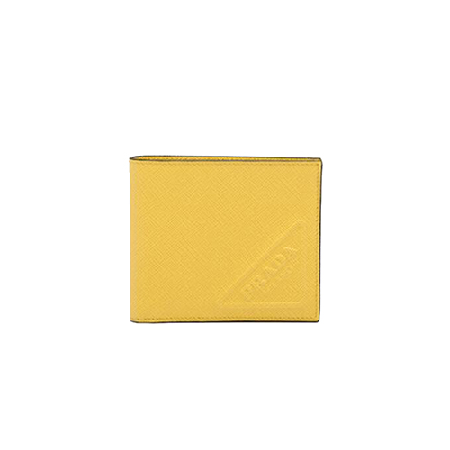 [스페셜오더]PRADA-2MO513 프라다 옐로우 엠보싱 트라이앵글 로고 지갑