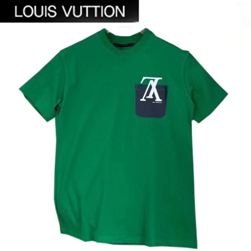 LOUIS VUITT**-03196 루이비통 그린 프린트 장식 티셔츠 남여공용