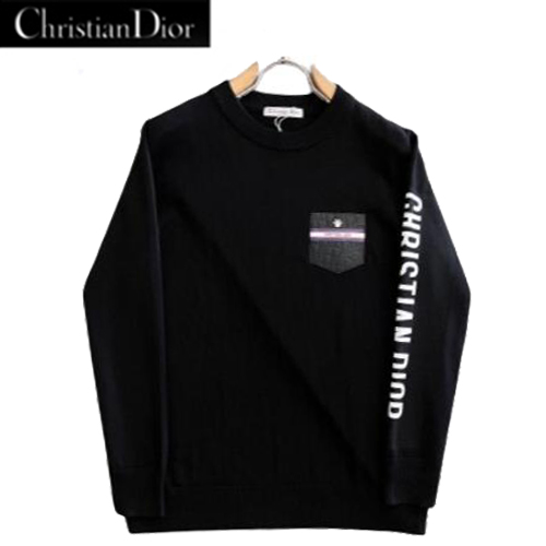 DIOR-01218 디올 블랙 프린트 장식 스웨터 남성용