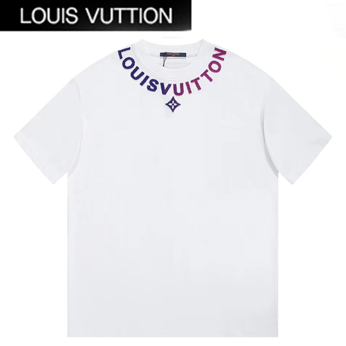 LOUIS VUITTON-06228 루이비통 화이트 아플리케 장식 티셔츠 남여공용