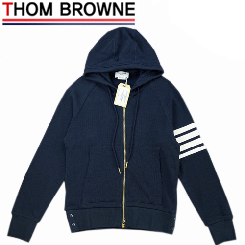 THOM BROWNE-08128 톰 브라운 네이비 스트라이프 장식 후드 재킷 남여공용