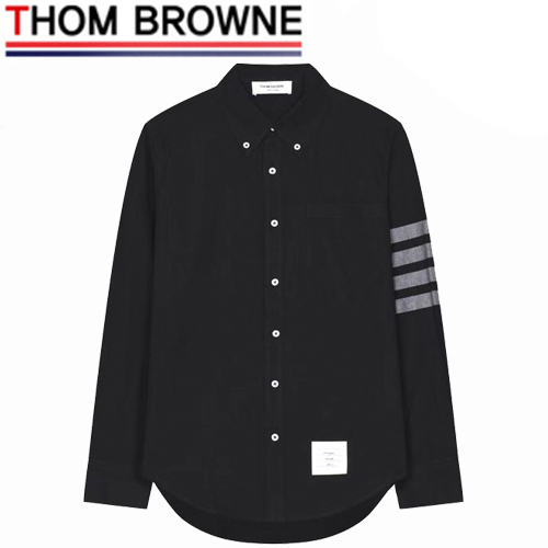 THOM BROWNE-08037 톰 브라운 블랙 스트라이프 장식 셔츠 남여공용