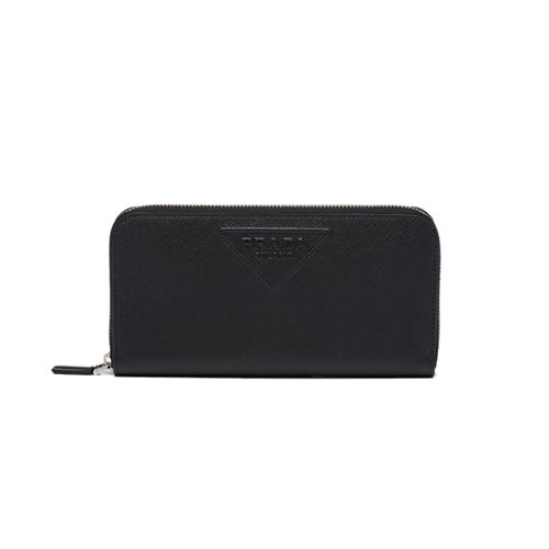 [스페셜오더]PRADA-2ML317 프라다 블랙 엠보싱 트라이앵글 로고 지퍼 지갑