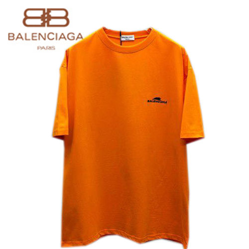 BALENCIAGA-06228 발렌시아가 오렌지 BALENCIAGA 아플리케 장식 티셔츠 남여공용
