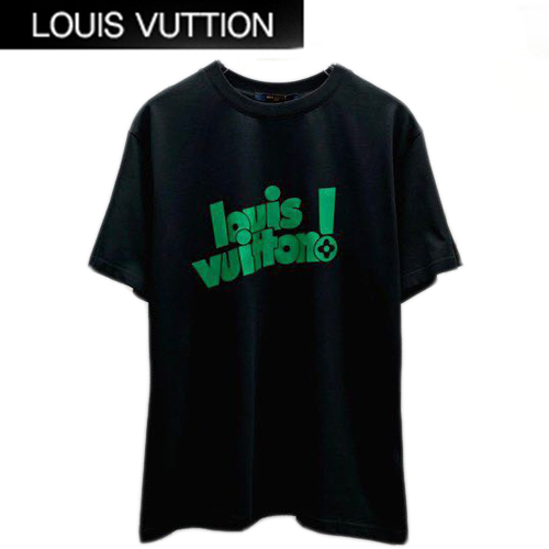 LOUIS VUITT**-05028 루이비통 블랙 프린트 장식 티셔츠 남성용