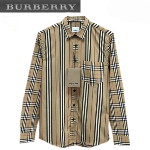BURBERRY-09015 버버리 베이지 체크 무늬 셔츠 남여공용