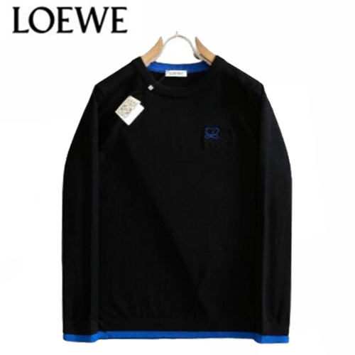 LOEWE-01159 로에베 블랙 로고 아플리케 장식 스웨터 남성용