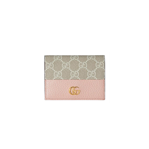 [스페셜오더]GUCCI-658610 5945 구찌 화이트/핑크 GG 마몽 카드 케이스 지갑