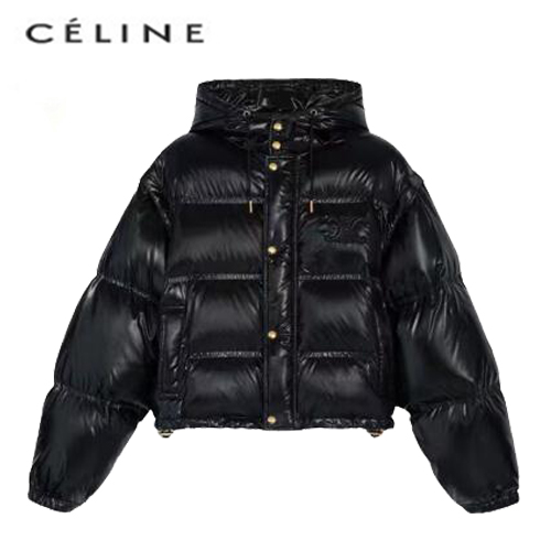 CELINE-2W661595 셀린느 블랙 크롭 푸퍼 재킷 여성용